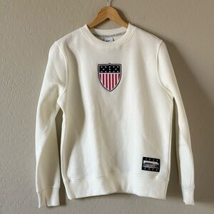 NWT Nike Women's White Team USA PHX Fleece 1924 Pullover Sweatshirt - 1 XS, 2 M